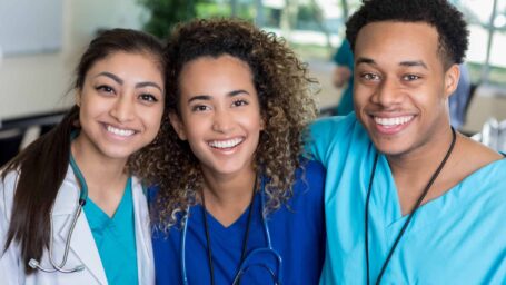 Group of students in scrubs