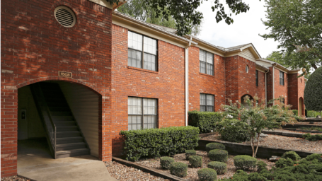 Two story brick apartment building