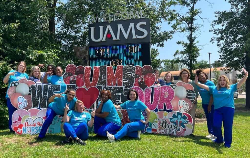 UAMS Southwest celebrates their nursing staff. Group shot of UAMS Southwest nursing staff