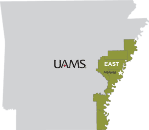 Map of the UAMS Eastern regional campus 
