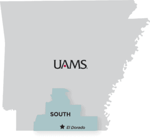 Map of the UAMS south regional