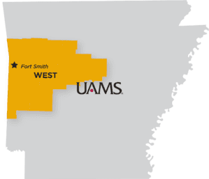 Map of the UAMS west regional