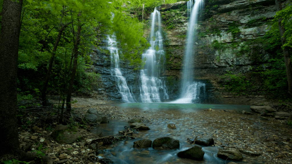 Twin falls in Jasper, Arkansas