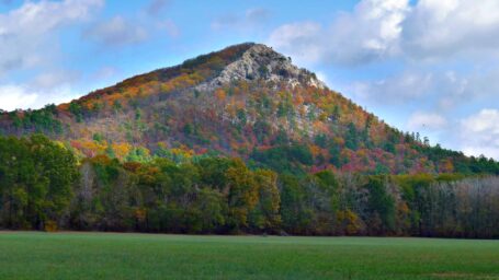 Photo of a mountain with fall foliage